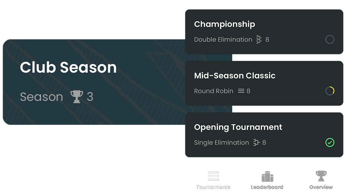 Group tournaments into a series