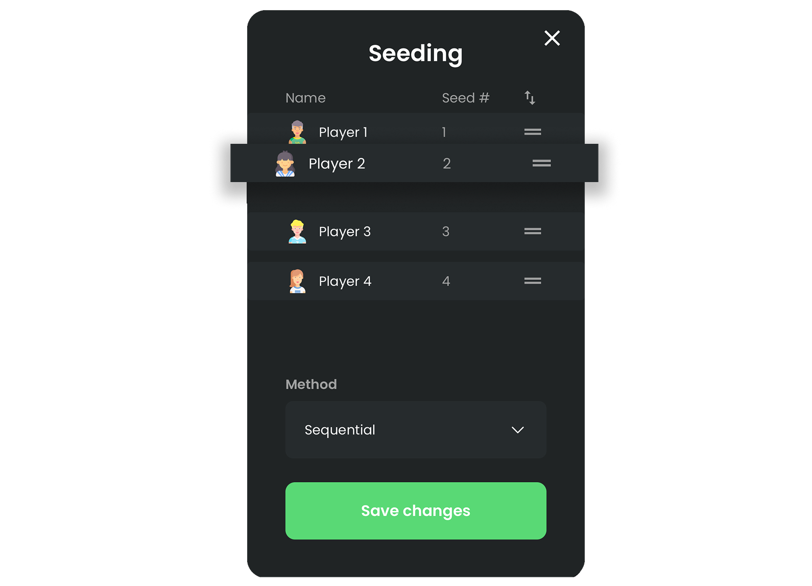 Seed the draw by hand